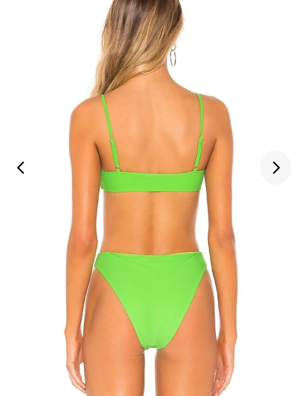 🛍️SALE Lovers + friends lime green zipped Chelsey bikini top M high cut bottom S - Picture 2 of 7